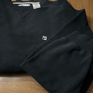 Men’s Fila Black with White Label  Cotton Blend Sweatshirt XL